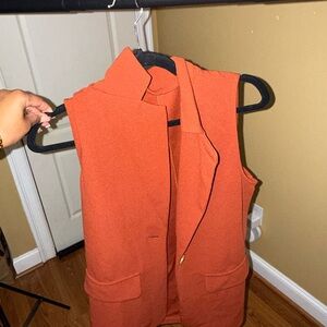 Women's Orange Sleeveless Jacket